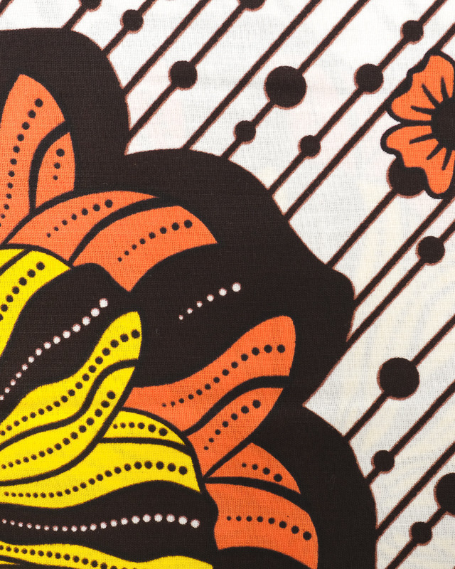 Tissu Wax Fleur Jaune Orange - Maison Klem